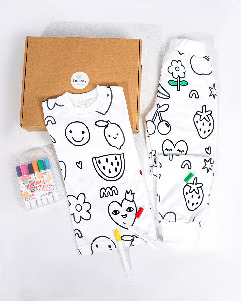 Pajama (Fruity Design) +  12 washable colors