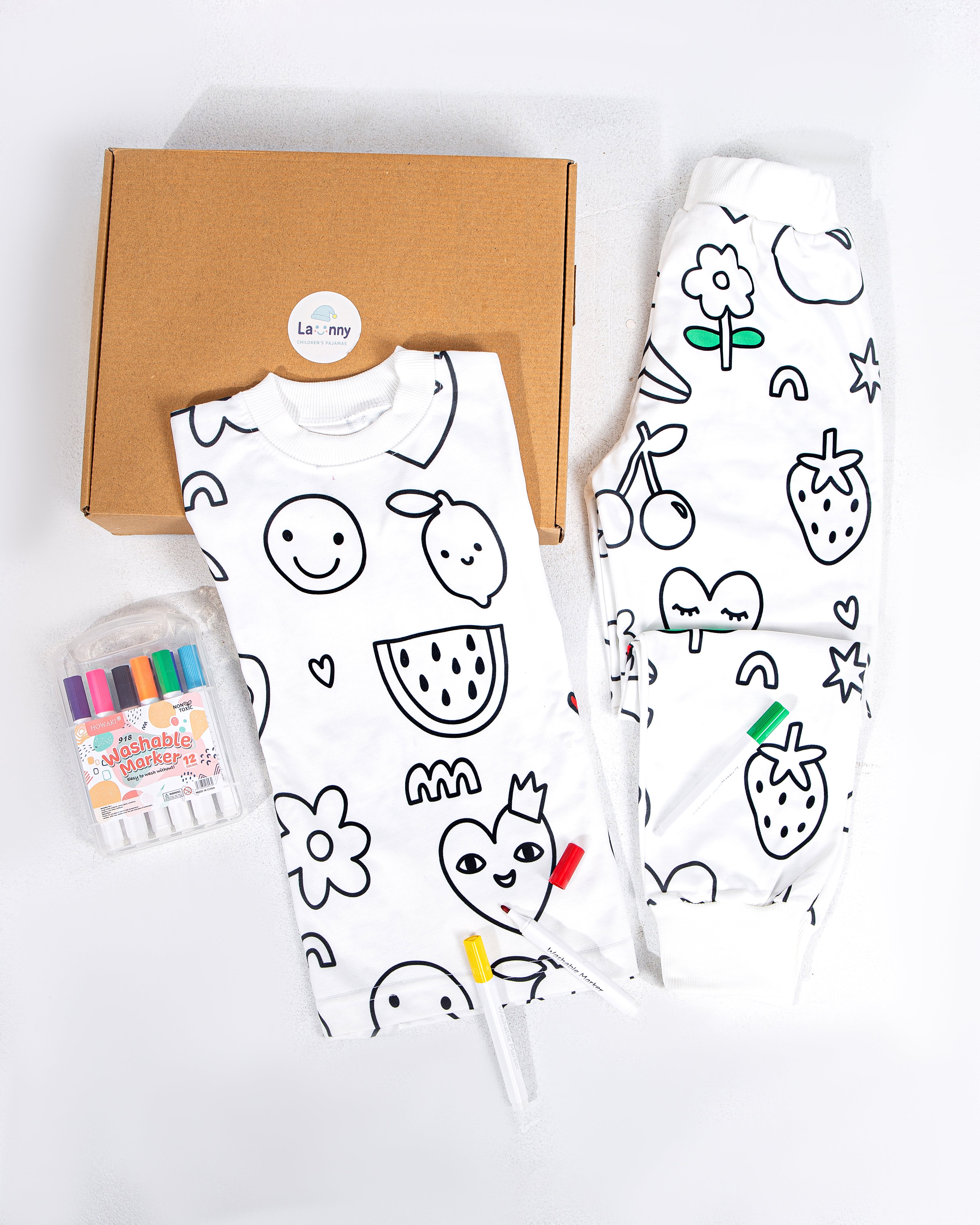 Pajama (Fruity Design) +  12 washable colors
