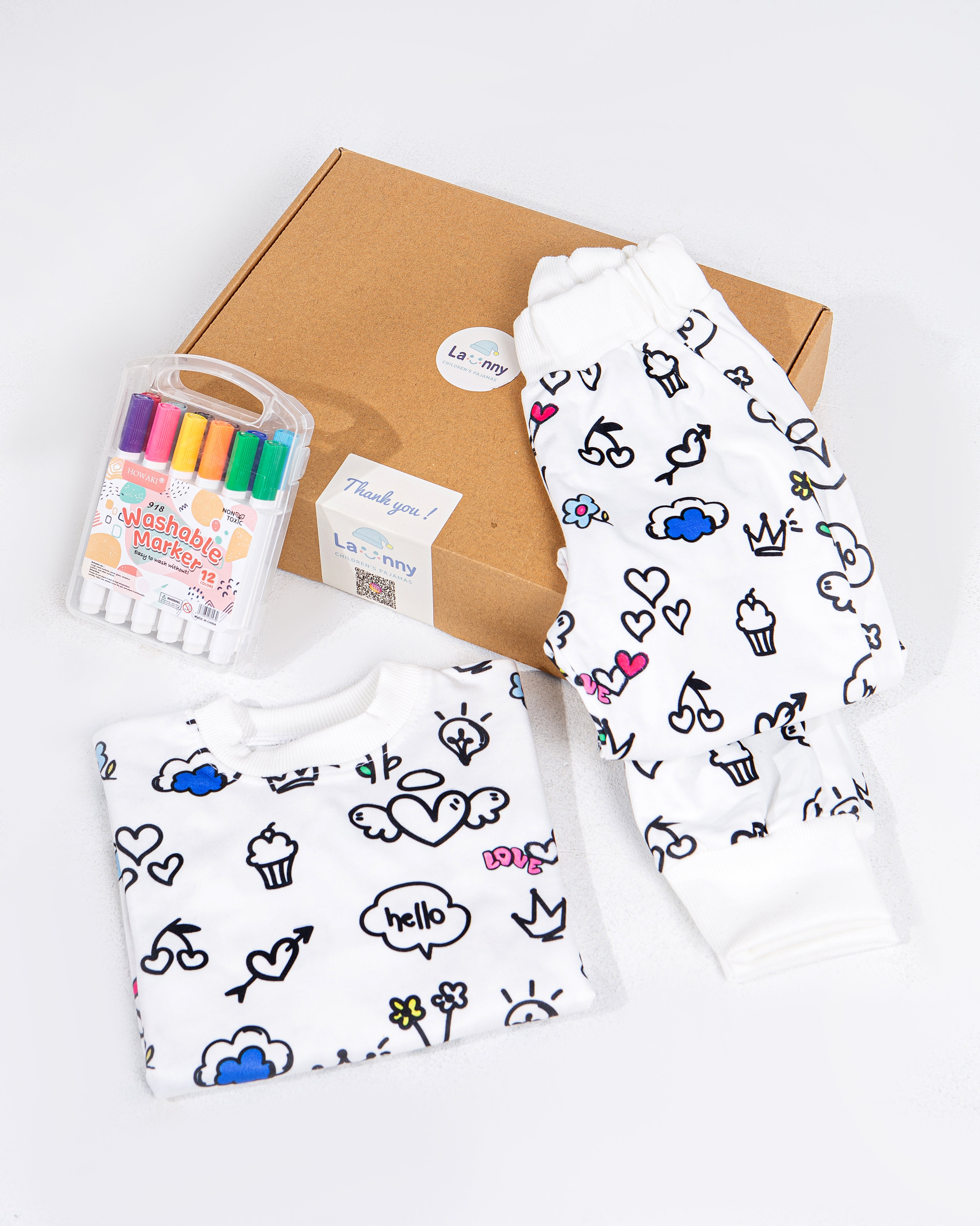 Pajama (Joyful Design) +  12 washable colors