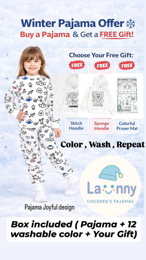 Pajama (Joyful Design) + Free Gift (Hoodie or Prayer Mat)