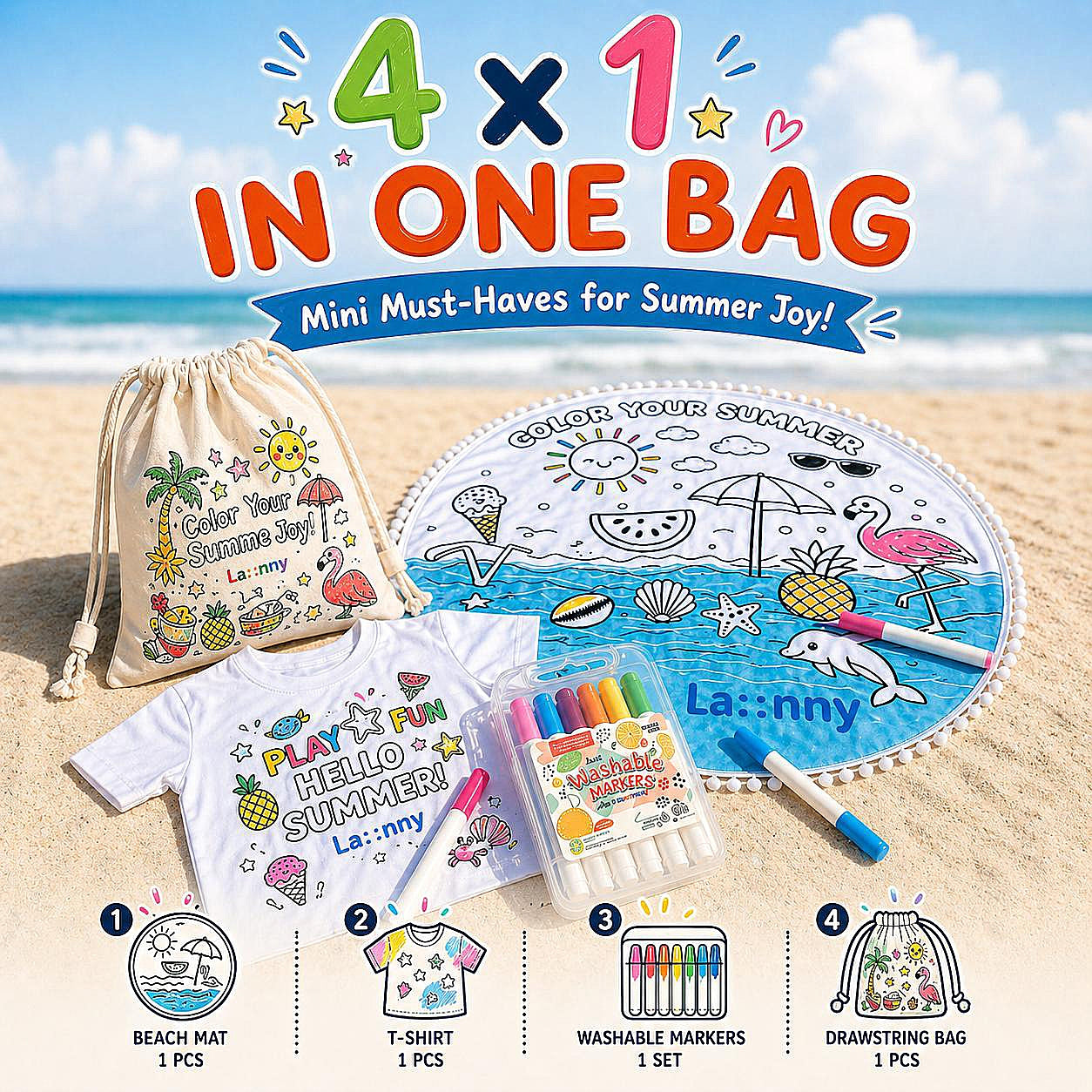 Beach Bundle  4 × 1 in one bag
